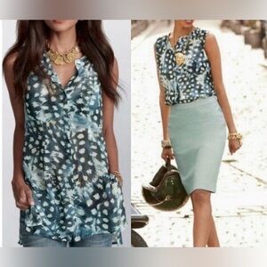 CAbi NWT Avery Tunic Sleeveless Sheer Blouse